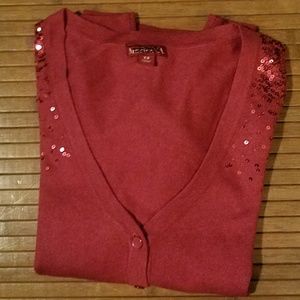 RED SWEATER w SEQUIN by MERONA